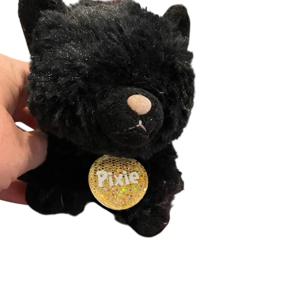 Justice pet shop pixie the black cat plush toy with treats retro y2k